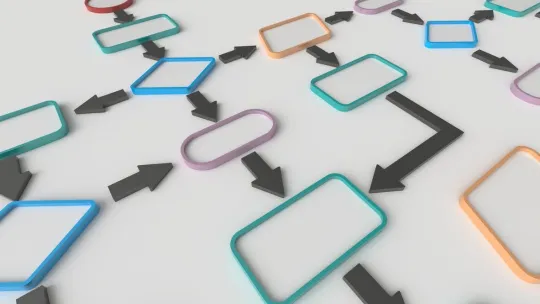 Imanes con flechas organigrama