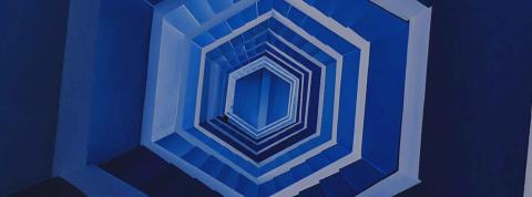 Estructura hexagonal repetida en perspectiva