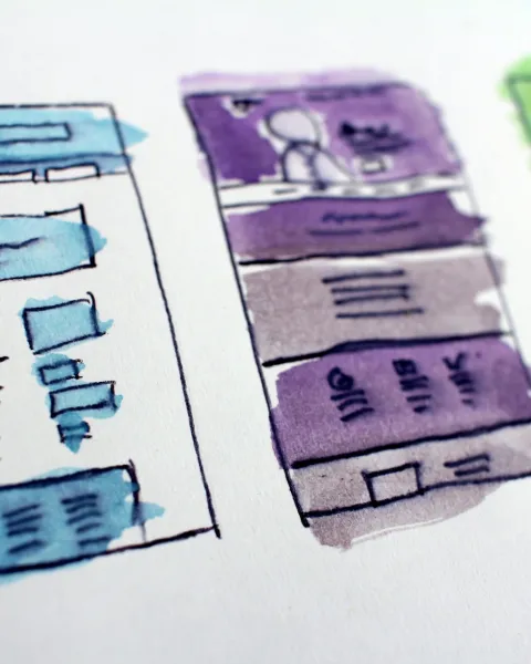 Boceto de landings de web.