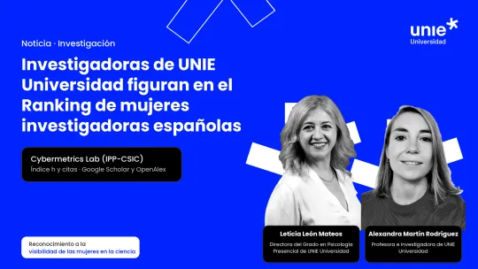 Investigadoras de UNIE Universidad figuran en el Ranking de mujeres investigadoras españolas